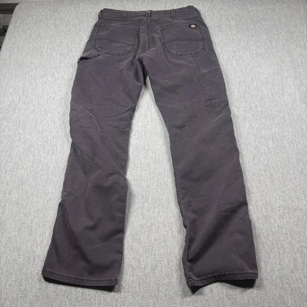 Dickies Pants Mens 30x32 Flex Regular Fit Canvas Duck Carpenter Workwear Gray